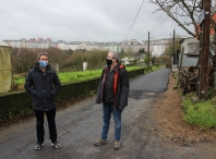 Rubén Arroxo e Alexandre Penas visitan inicio dos asfaltados en Castelo