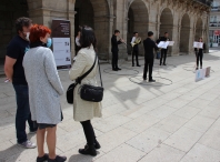 Maite Ferreiro visita os concertos na rúa organizados pola área de Cultura e o Conservatorio de Lugo