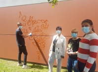 Comienza la elaboración del graffiti ‘Fusión de melloras’ con el que el ejecutivo de Lara Méndez visibiliza el Lugo social