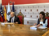 O Presidente e a Alcaldesa de Lugo  asinan o convenio a través do que a Deputación aporta 28.000€ para celebrar o circo romano do Arde Lucus