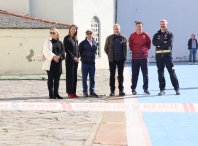 Lara Méndez acompaña aos Bombeiros de Lugo na formación en prevención a máis de 600 alumnos do colexio Franciscanos