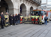 Rubén Arroxo, como Alcalde de Lugo en funcións, participou no minuto de silencio que os bombeiros adicaron á falecida alcaldesa Dona Paula Alvarellos