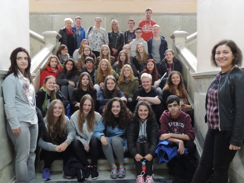 Os alumnos alemáns de intercambio no instituo Lucus Augusti visitan o Concello