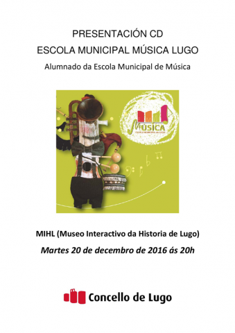 El alumnado de la Escuela Municipal de Música de Lugo presentará mañana su primer disco