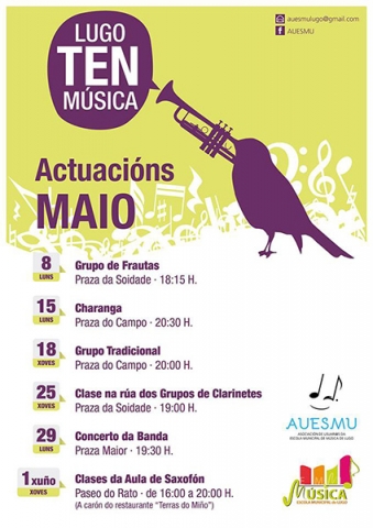 Este mes de maio, Lugo volve ter música nas prazas da cidade