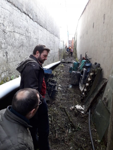 Medio Ambiente inicia a reparación da rede de saneamento na calella do Ceao que separa a rúa da Industria da dos Canteiros