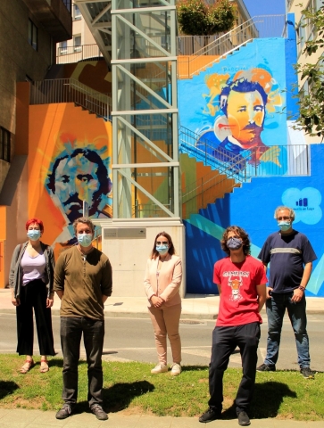 Las áreas de Cultura e Infraestructuras realizan un mural sobre el himno gallego