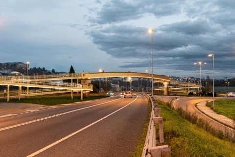 Cortes en el ramal de salida de la N-VI en dirección A Coruña hacia Avda. dos Deportes con motivo de las obras de la pasarela peatonal
