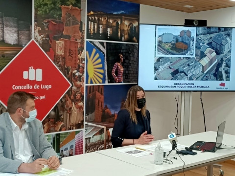 Lara Méndez anuncia o visto e prace á urbanización da esquina de San Roque que mellora un enclave con dous Patrimonios da Unesco