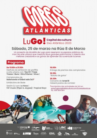 El Festival Urban Cores Atlánticas albergará el próximo 25 de marzo exhibiciones de skate, pintado de graffitis, batallas de gallos y DJs