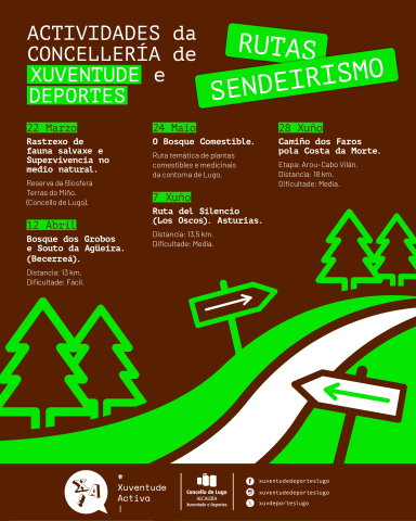 A provincia de Lugo, Asturias e a Costa da Morte centran as propostas de ocio saudable programadas por Xuventude A provincia de Lugo, Asturias e a Costa da Morte centran as propostas de ocio saudable programadas por Xuventude