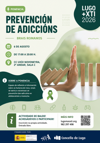 El ayuntamiento de Lugo organiza una sesión gratuita para ayudar a las familias a prevenir las adicciones y detectar hábitos de riesgo El ayuntamiento de Lugo organiza una sesión gratuita para ayudar a las familias a prevenir las adicciones y detectar hábitos de riesgo