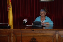 Carmen Basadre durante el anuncio de la agenda sociocultural