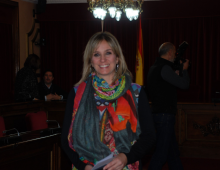 Ana Prieto recibe a un grupo de niños y niñas del colegio Quiroga Ballesteros 