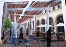 Una cubierta de vidrio y madera a modo de bosque urbano gana el concurso de ideas de Quiroga Ballesteros