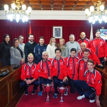 Homenaje en el Ayuntamiento al club Emevé, campeón de la Copa Príncipe y subcampeón de la Copa Princesa de voleibol