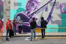 O concello de Lugo achega a cultura aos barrios cun mural sobre a música O concello de Lugo achega a cultura aos barrios cun mural sobre a música