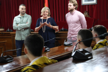 Paula Alvarellos recibe al Lugo Sala por su ascenso a Segunda División