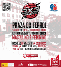 O programa +Xtí, impulsado por Xuventude, leva á Praza de Ferrol o seu I Torneo 3x3 en colaboración coa Fundación Breogán