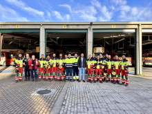 O corpo de bombeiros de Lugo recibe formación específica para o control de emerxencias en parques eólicos e aeroxeneradores