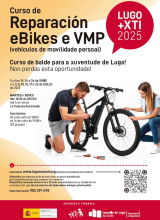 O programa +Xti, que impulsa a Área de Xuventude, aposta pola mobilidade sostible cun curso práctico de reparación de eBikes e VMP